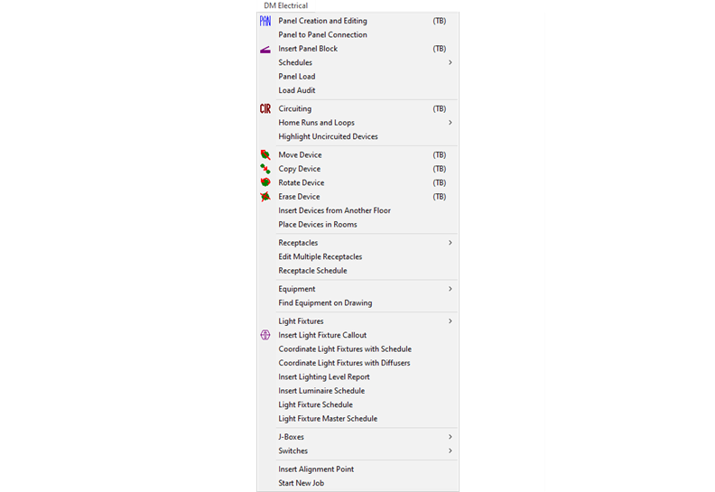 Design Master Electrical toolbar in Revit