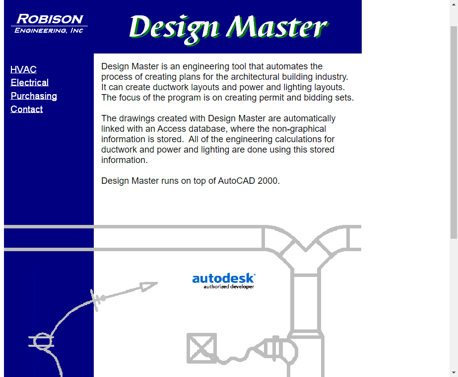 An early Design Master Software website design