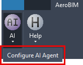 AeroBIM → AI → Configure AI Agent command in the Revit ribbon