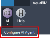 AquaBIM → AI → Configure AI Agent command in the Revit ribbon